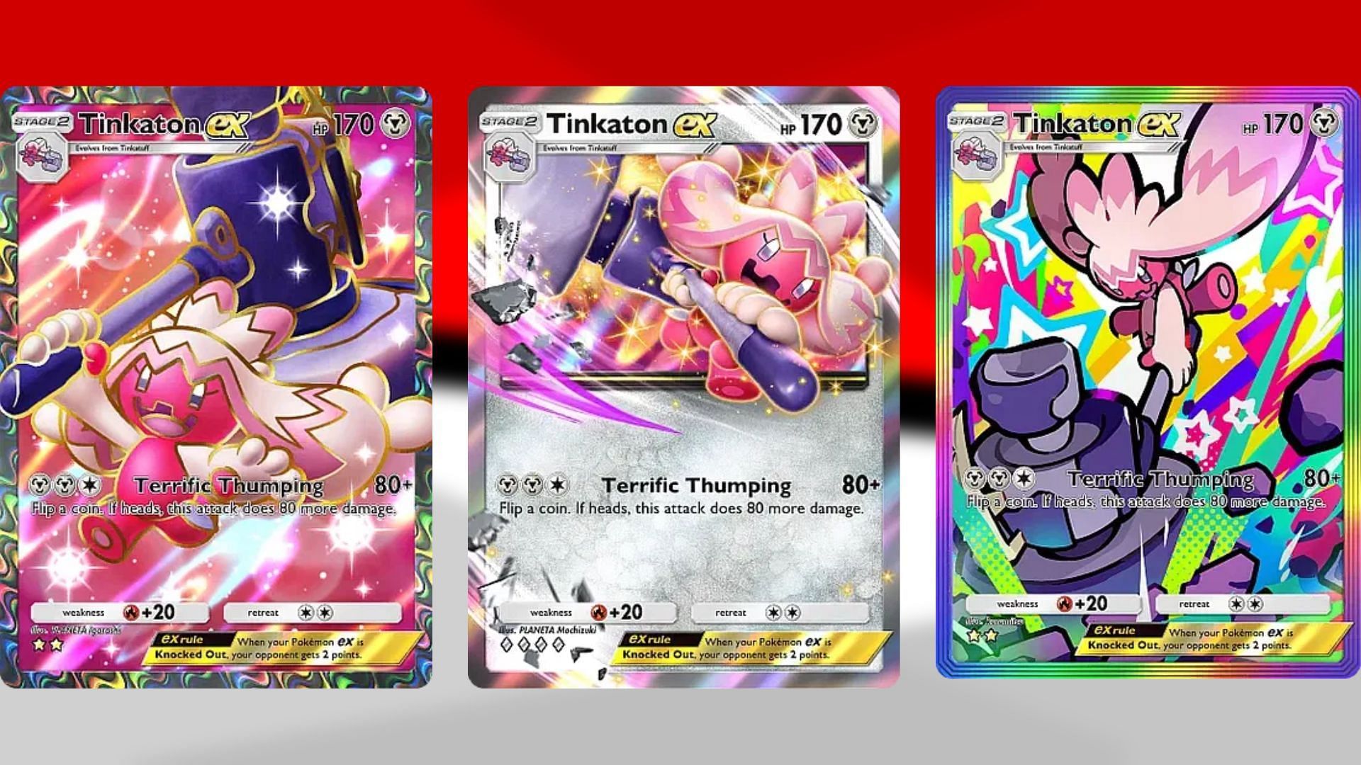 All Tinkaton ex variants in PTCGP (Image via TPC)